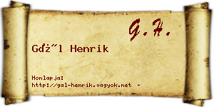 Gál Henrik névjegykártya